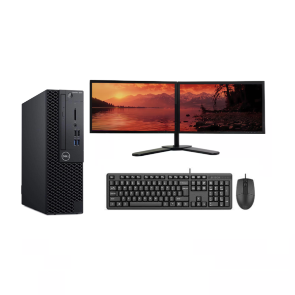 Dell OptiPlex 3070 PC- Core i3 9th Gen 32GB RAM 480GB SSD Windows 11 2 x 22" Monitors